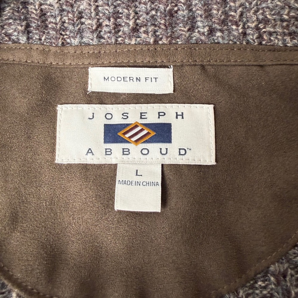 Grandpacore Wool Blend Shawl Collar Cardigan L Brown Cable Knit Old Money Pipe - Picture 3 of 9